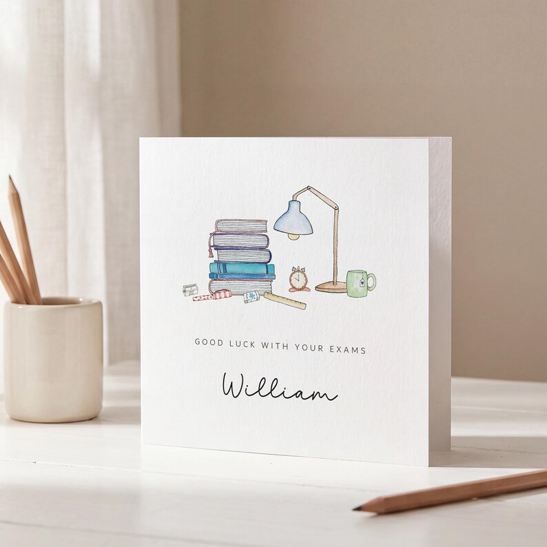 Personalised Good Luck in Your Exams Card - GCSES A Levels - Etsy UK