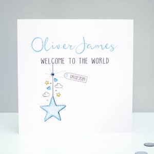 Personalised New Baby Boy Card - New Baby Cards - Personalised Baby Boy Card - New Baby Boy Card