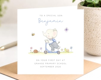 Personalised First Day At School Card, Good Luck Starting Nursery, Son Grandson Nephew