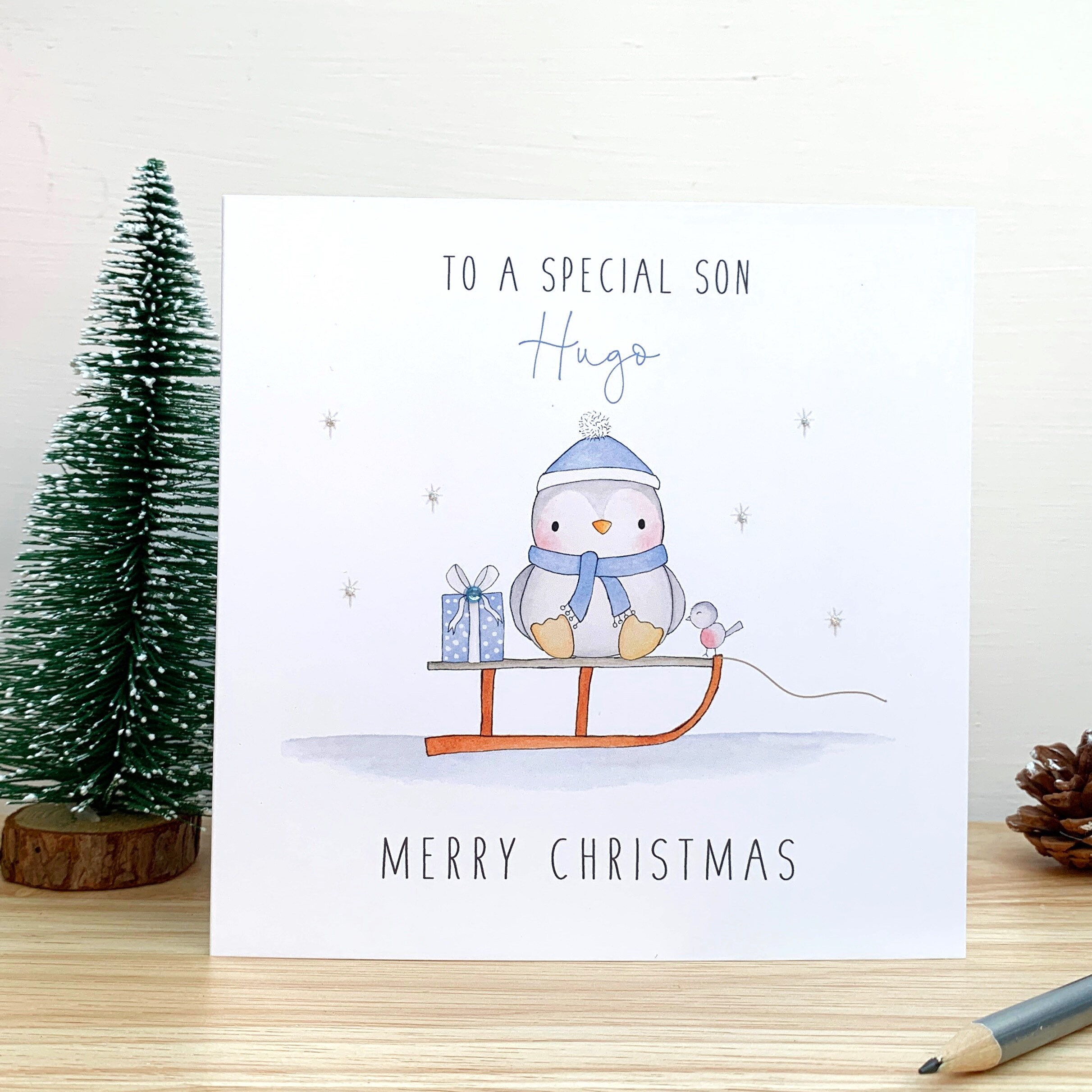 Personalised Christmas Card Son Christmas Card Boys | Etsy