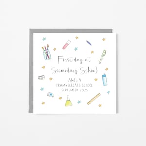 Personalised First day at Secondary school card - High School Keepsake image 5