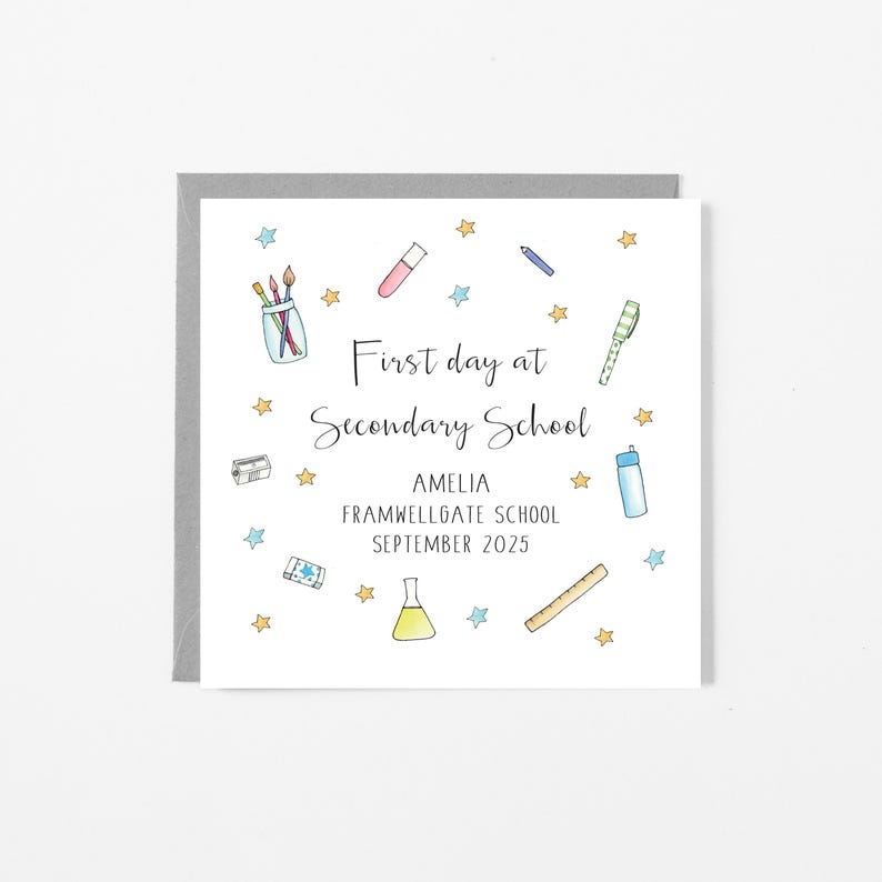Personalised First day at Secondary school card - High School Keepsake image 5