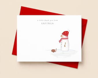 Snowman Notecards, Christmas Thank you Cards, Winter Correspondence Cards