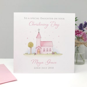 Personalised Handmade Christening Card Goddaughter Christening Card Daughter Christening Card Granddaughter Christening Card image 5