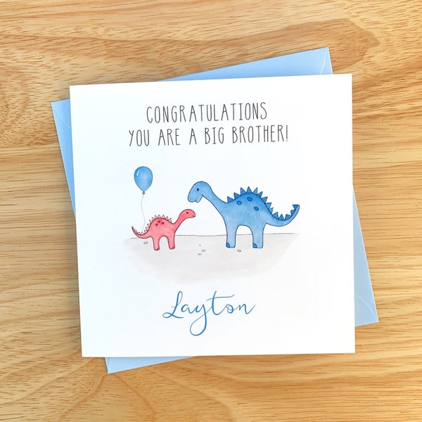 Personalised New Big Brother Card- Personalised Brother Cards - Baby Sister Card - Baby Brother Card
