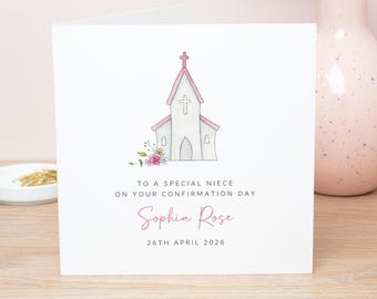 Personalised Confirmation Card for Girls, Daughter Granddaughter Niece