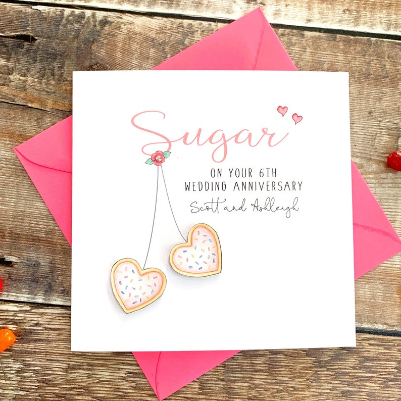 Personalised 6th Wedding Anniversary Card Sugar Anniversary Etsy UK