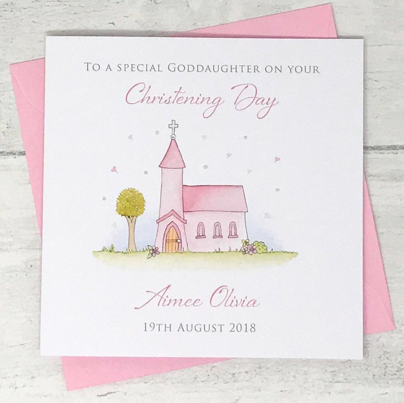 Personalised Handmade Christening Card Goddaughter Etsy