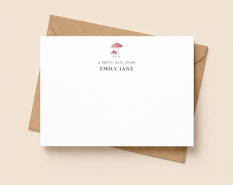 Personalised Toadstool Note Cards, Mushroom Stationery, Woodland Notecards, Personalised Thank You Notes