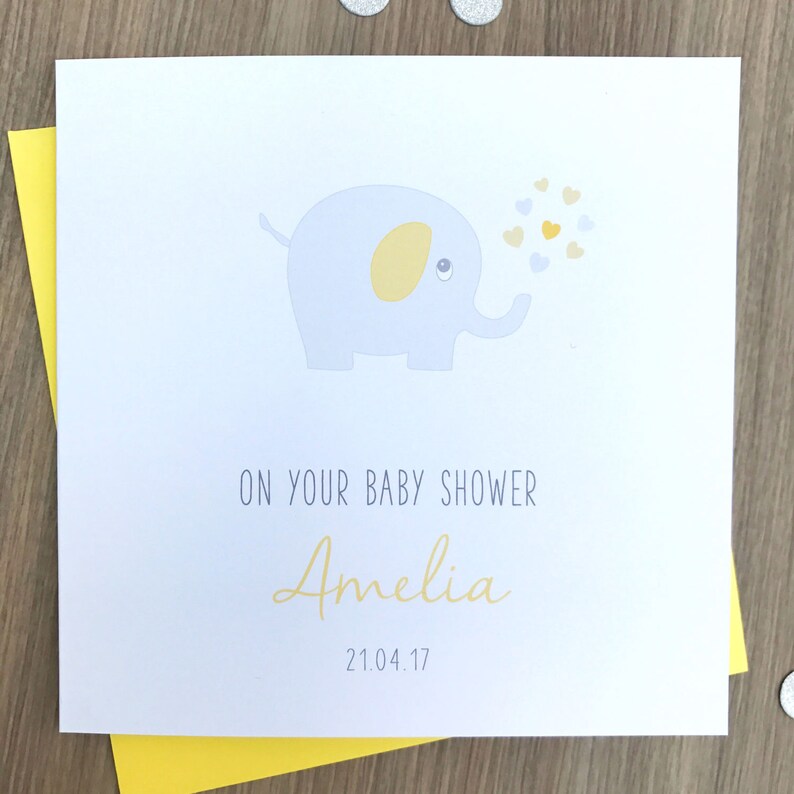Baby Shower Card Personalised Baby Shower Card Handmade Etsy