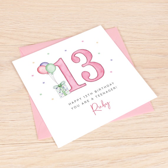 Boys 13th Birthday Card Handmade Personalised Card Officially a Teenager Teenage Boys Card Nephew Son Grandson Brother 13th Card Happy 13th