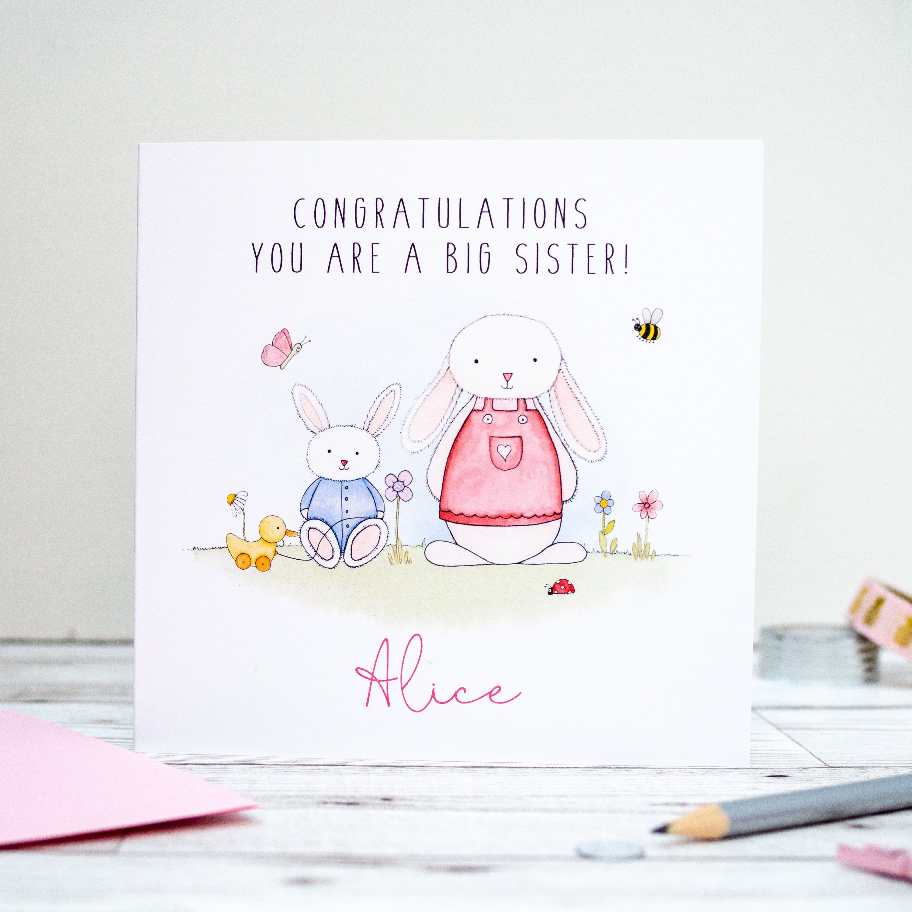 Personalised Big Sister Cards New Baby Sister Card New Etsy UK