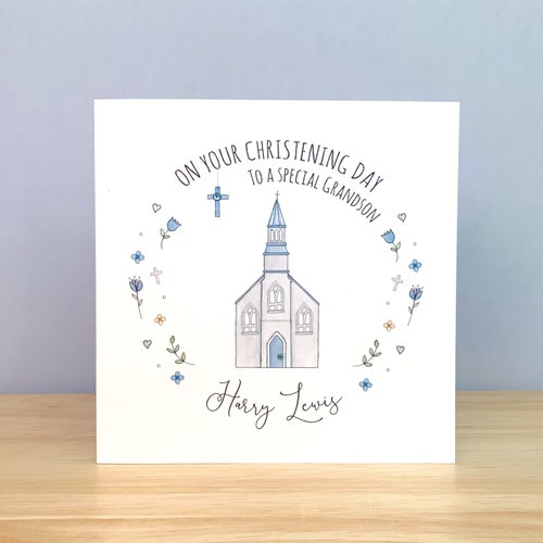 Personalised Handmade Christening Card Godson Christening Etsy