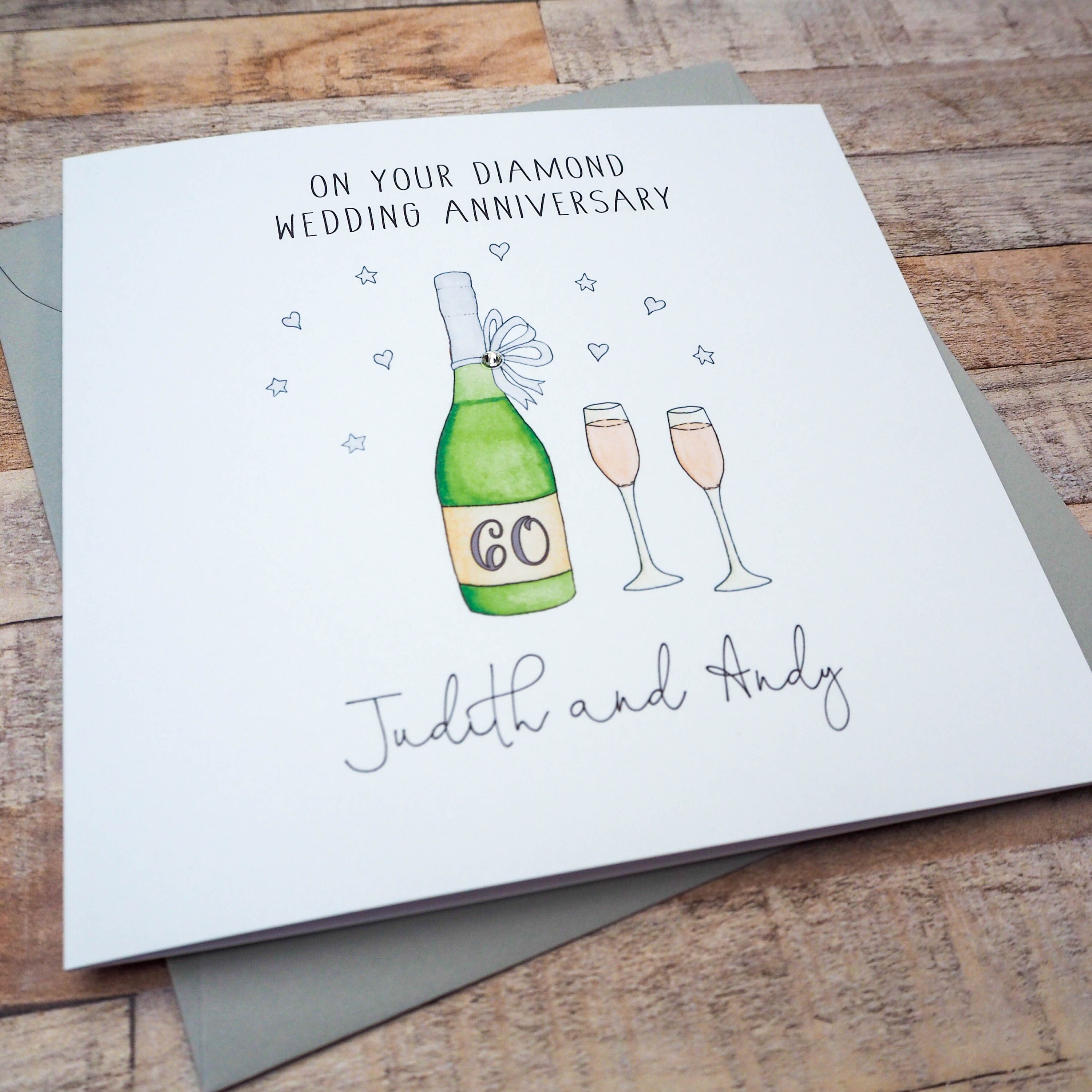 Personalised Diamond Wedding Anniversary Card Diamond - Etsy UK