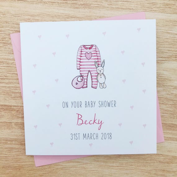 Personalised Baby Shower Card Handmade 