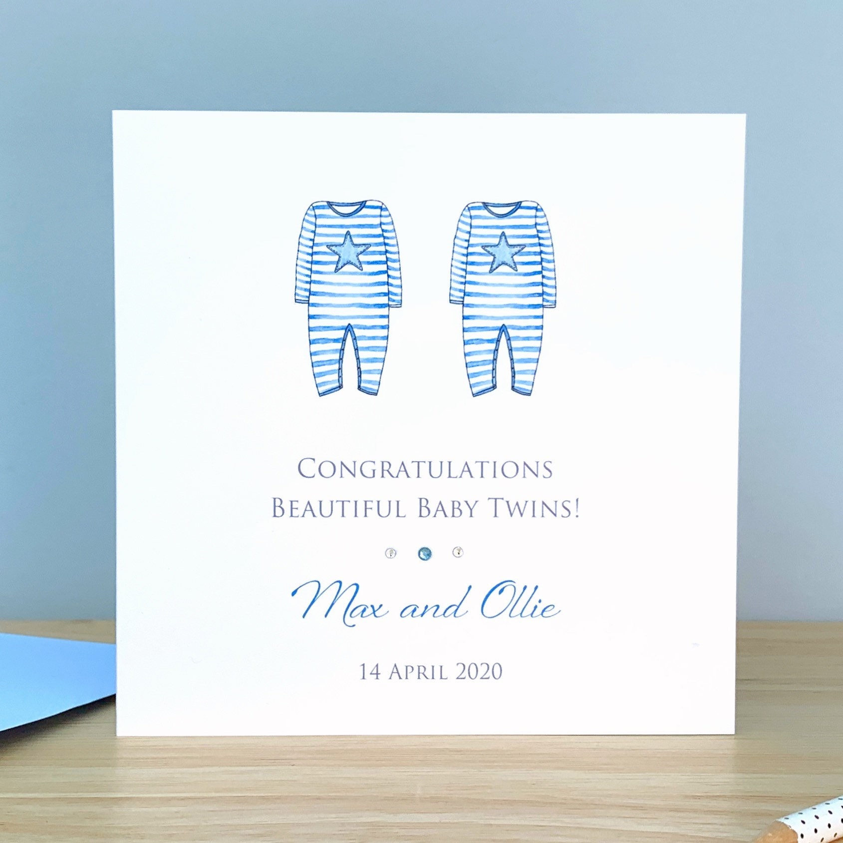 Personalised New Baby Twins Card Personalised Baby Twins Etsy UK