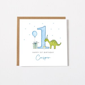 Personalised Childrens Birthday Card, Dinosaur Design For Any Age image 5