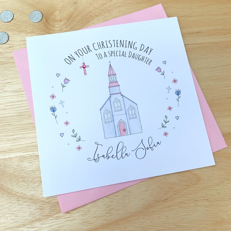 Personalised Handmade Christening Card Goddaughter Etsy UK