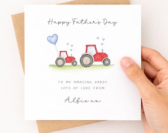 Personalised Father's Day Card For Daddy, Tractor Design