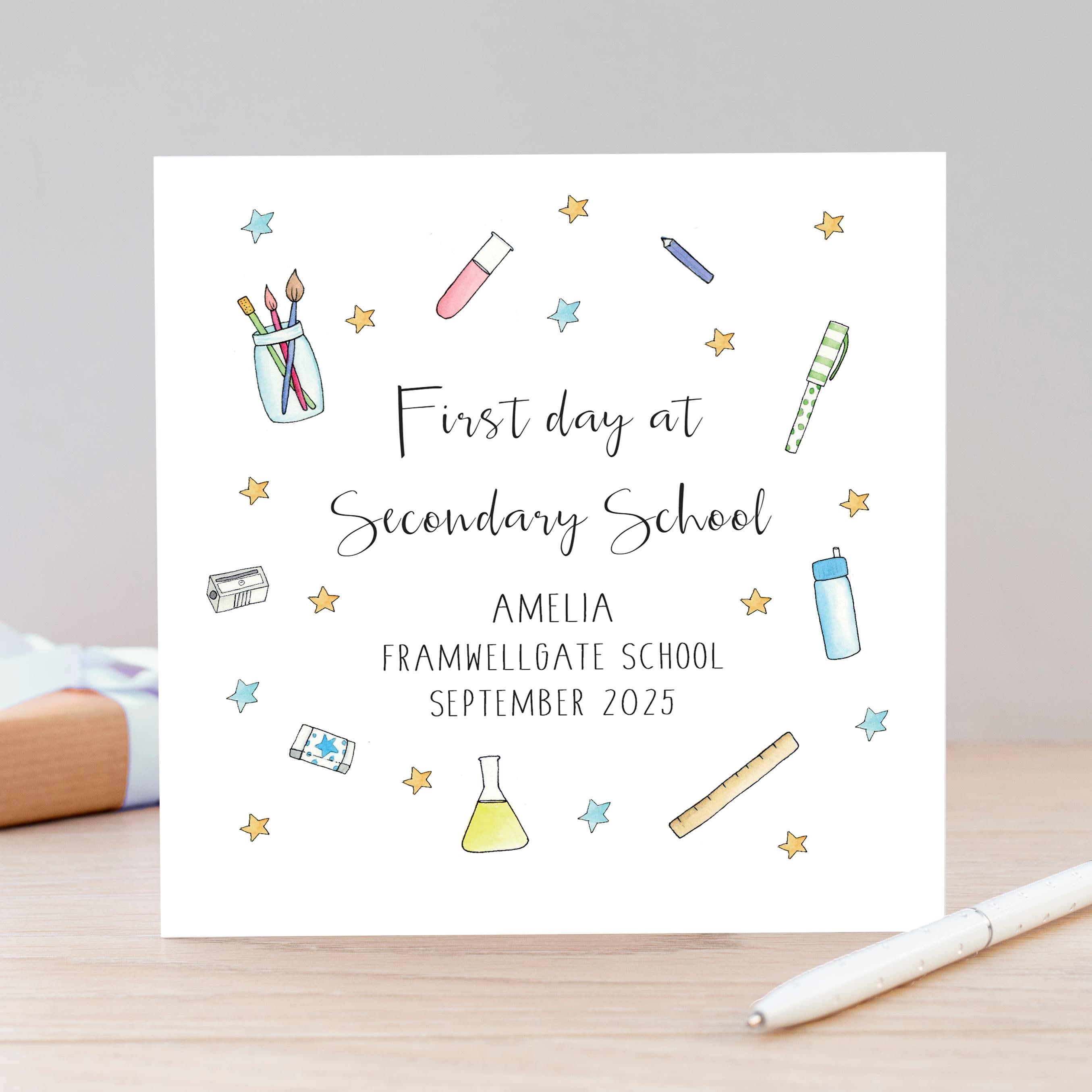 Twizler First Day At School Karte – Mit Süßen Entchen & Tieren Für Mädchen/Jungen