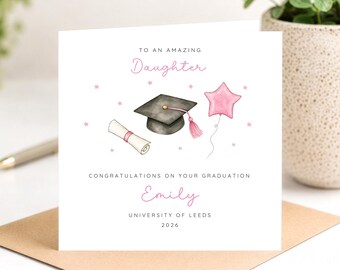 Personalised Graduation Card For A Girl, Daughter, Granddaughter, Niece