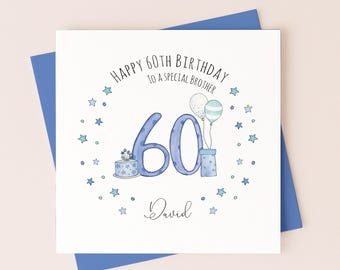 Personalised 60th Birthday Card, Brother, Son, Nephew, Husband