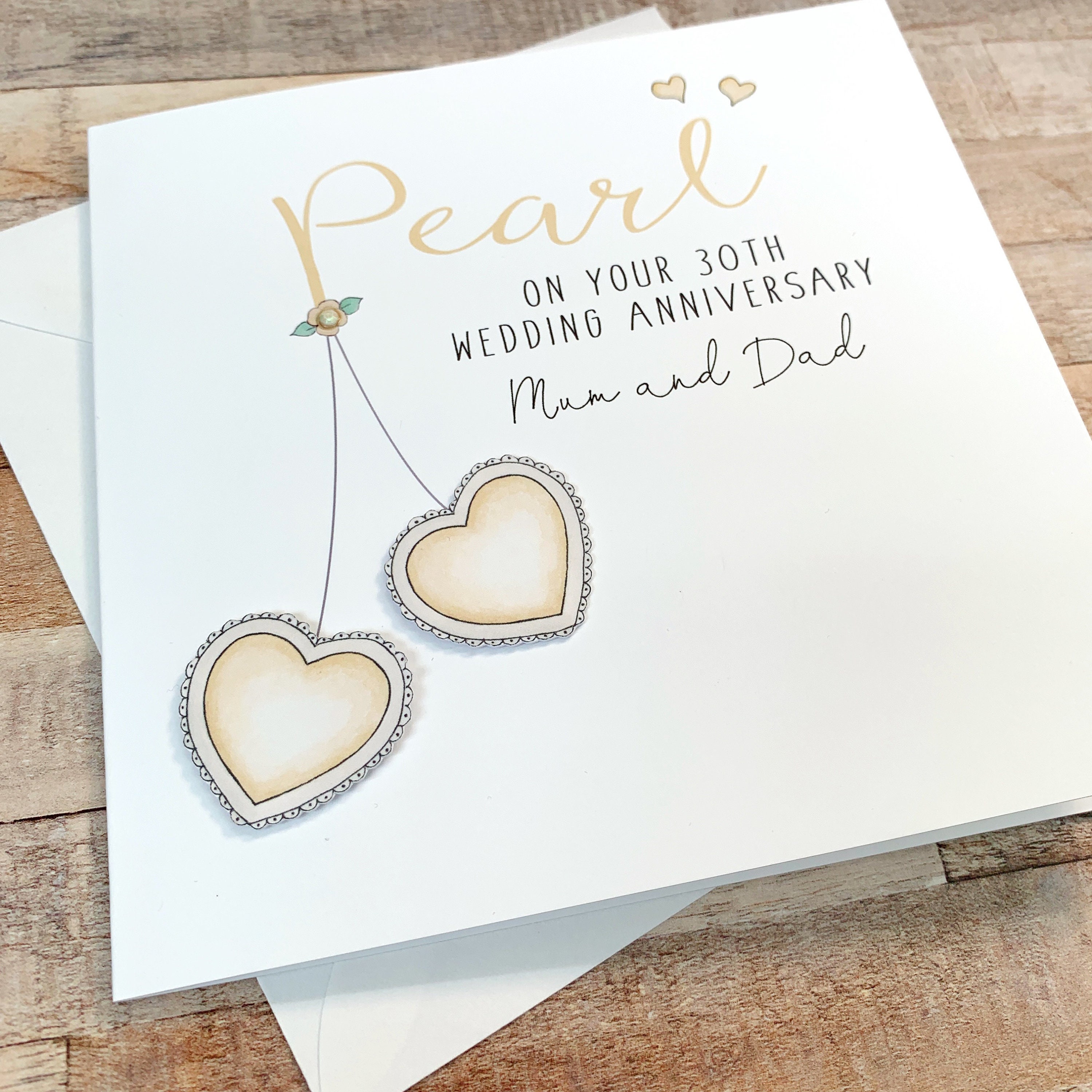 Personalised Pearl Anniversary Cards - 30th Wedding Anniversary Card ...