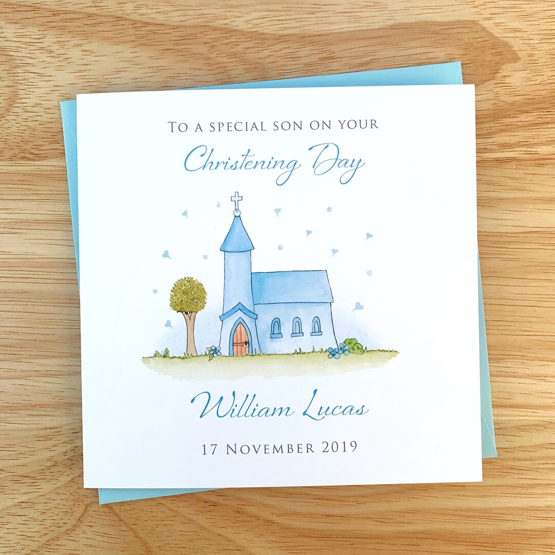 Personalised Handmade Christening Card Godson Christening Etsy