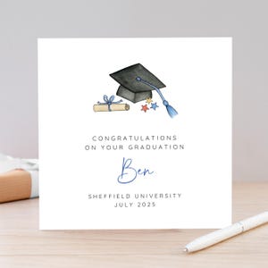 Tarjeta de graduación personalizada para él, felicitaciones por tu graduación.
