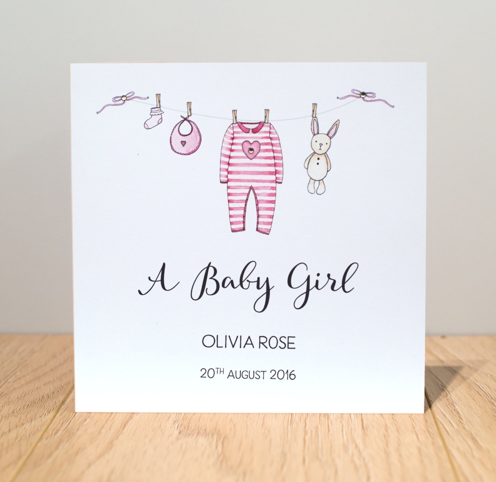 Personalised New Baby Girl Card Baby Girl Card Etsy UK