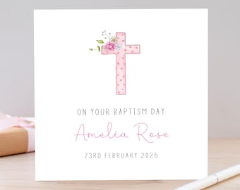 Personalised Girls Baptism Card, Daughter, Granddaughter, Niece