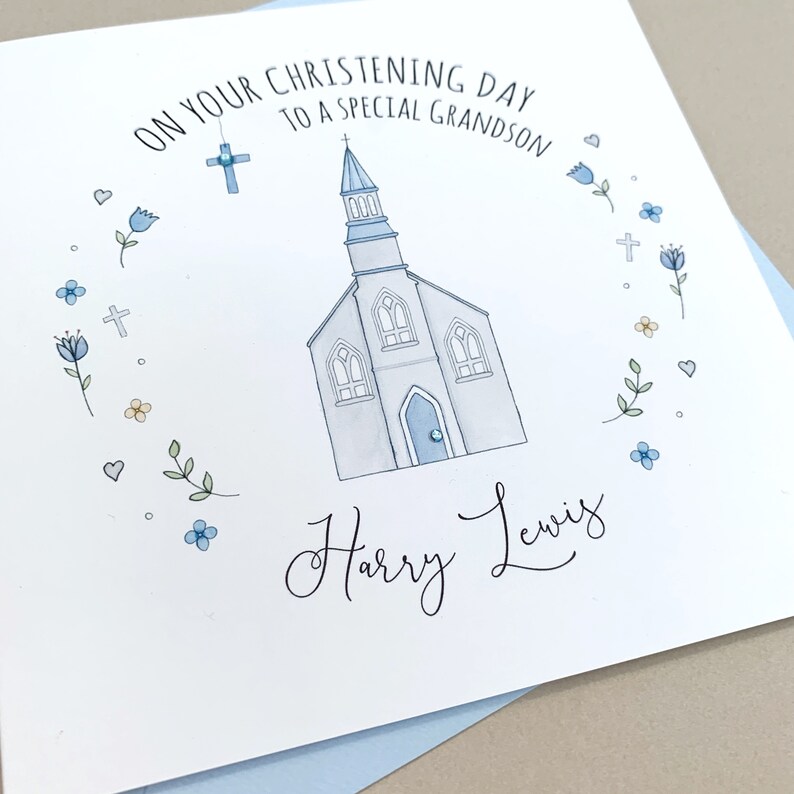 Personalised Handmade Christening Card Godson Christening Etsy