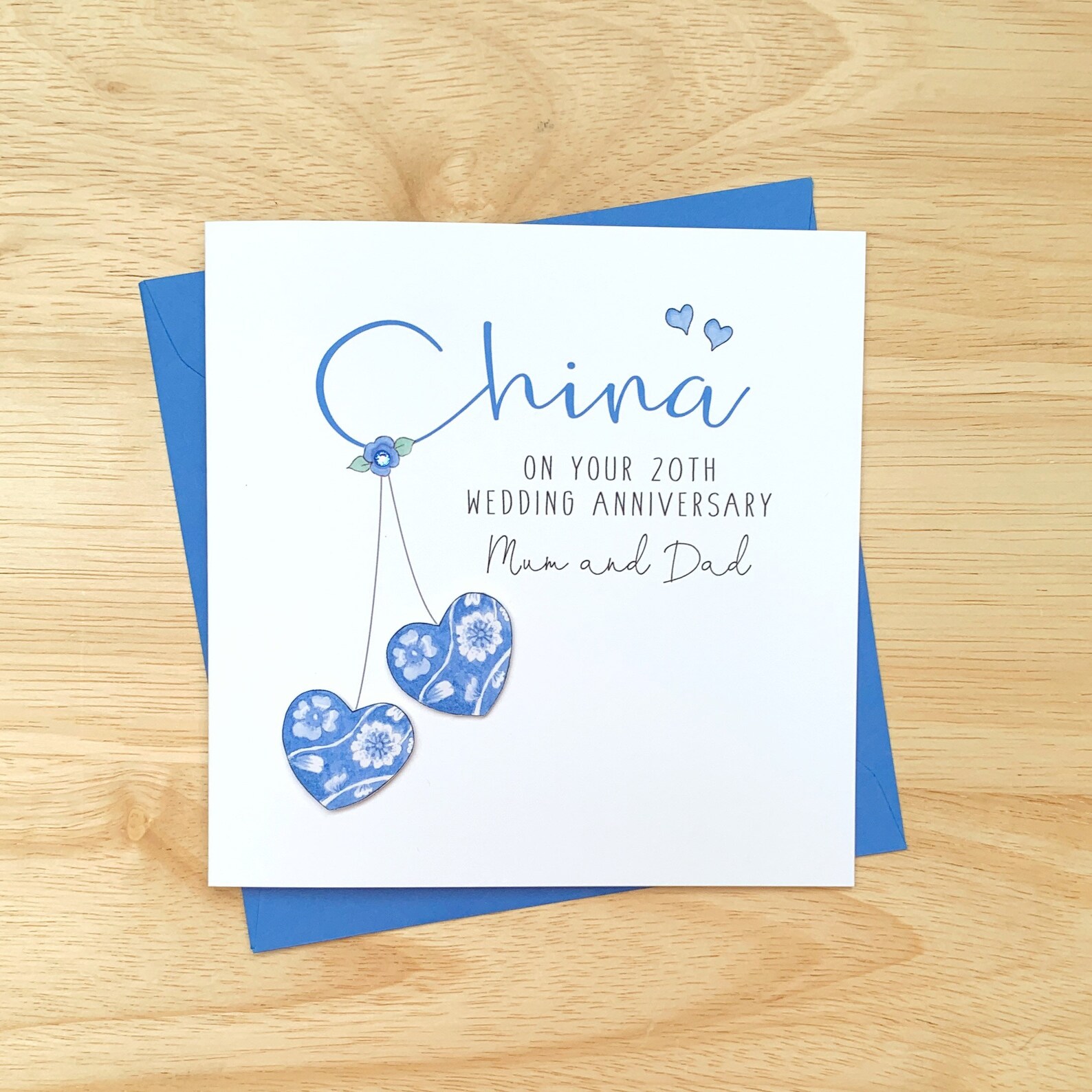 Personalised China Anniversary Cards Handmade Personalised Etsy UK