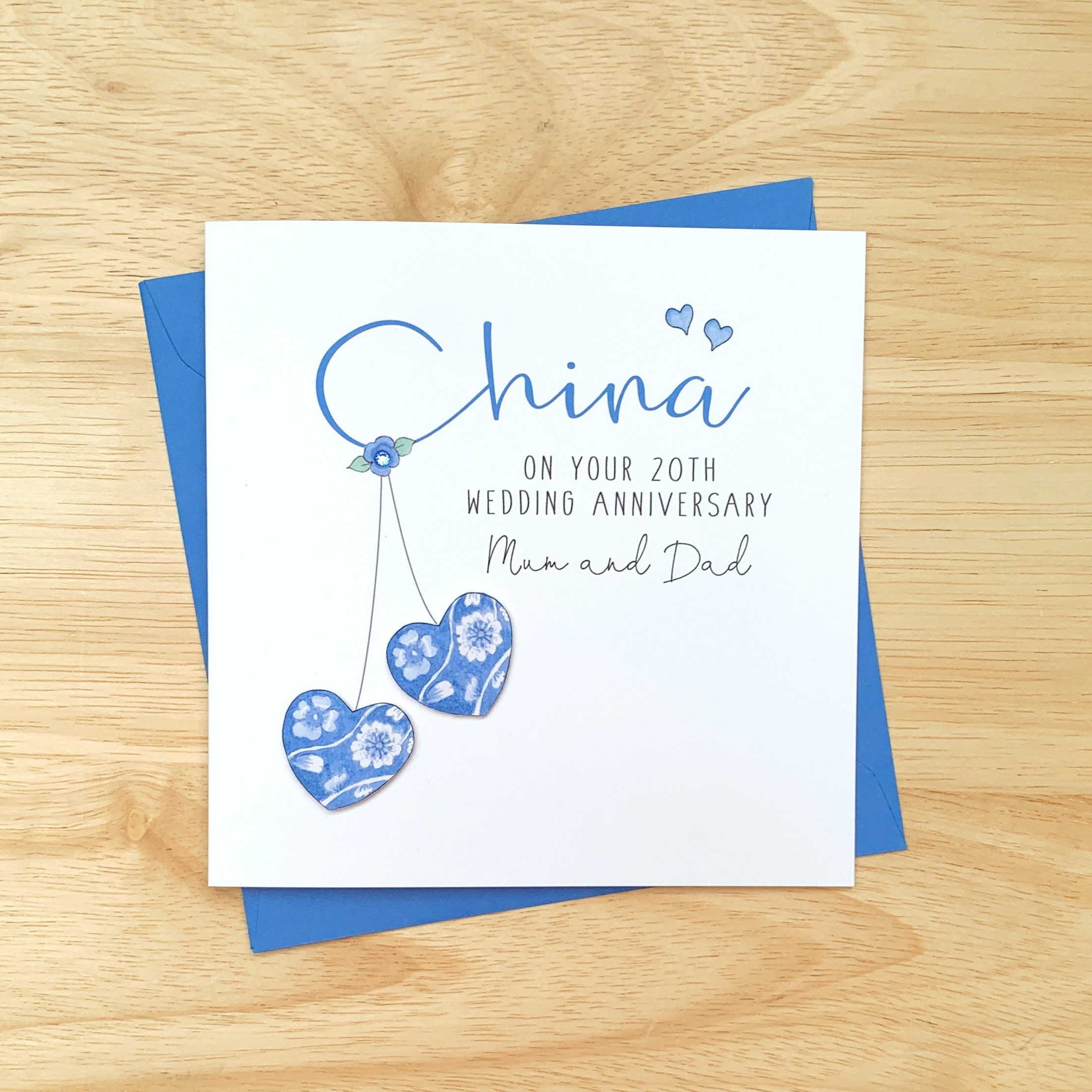 Personalised China Anniversary Cards Handmade Personalised Etsy UK