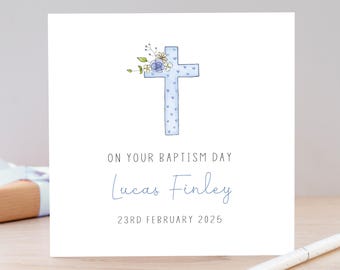 Personalised Baptism Card for a boy
