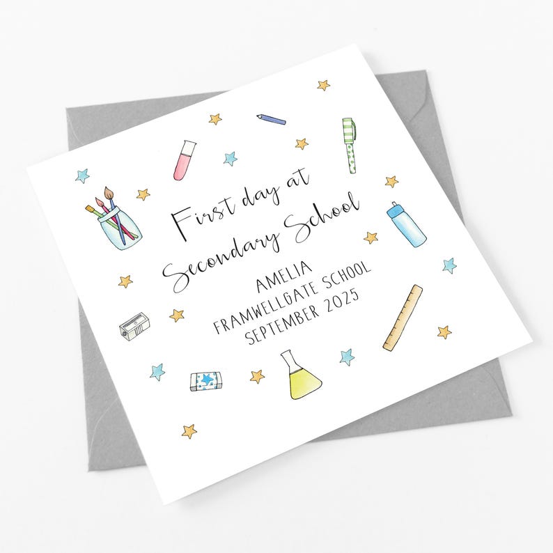 Personalised First day at Secondary school card - High School Keepsake image 2