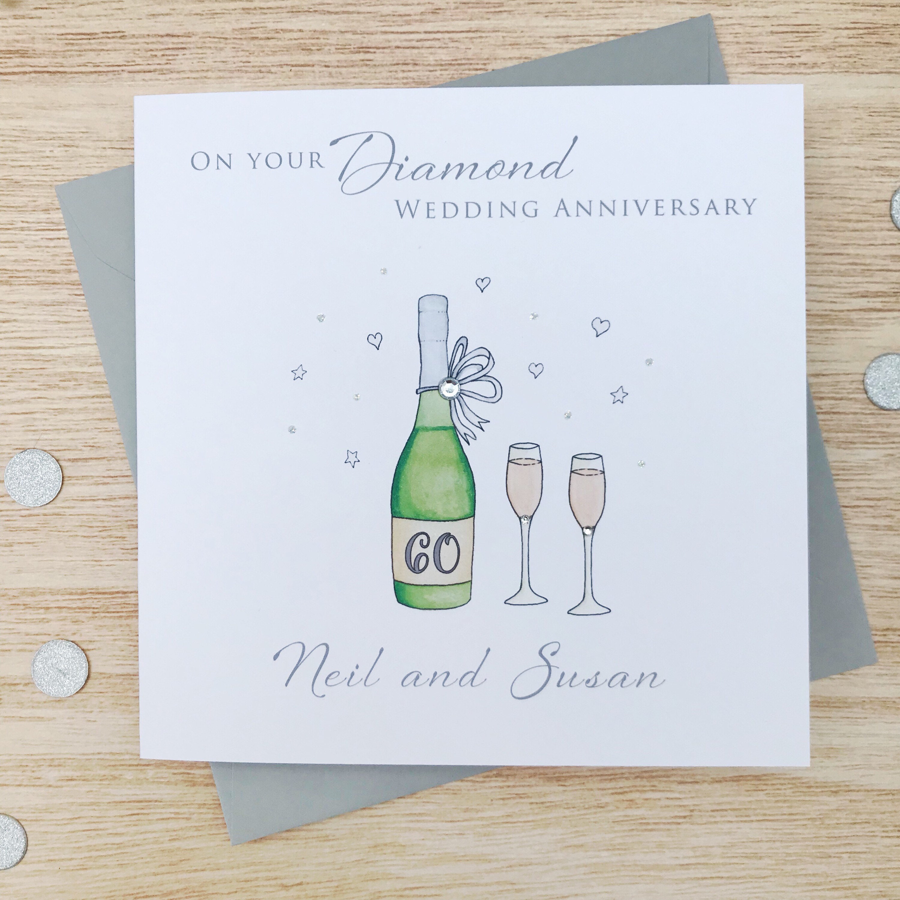 Personalised Diamond Wedding Anniversary Card Diamond | Etsy