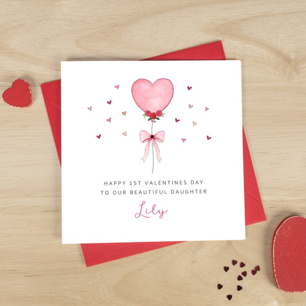 Personalised 1st Valentine's Card - Daughter 1st Valentines Day Card