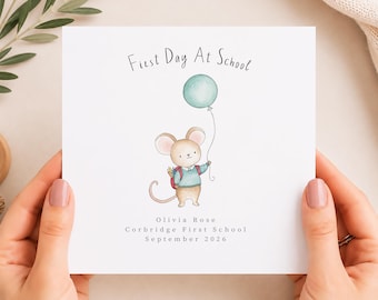 Personalised First Day At School Card For A Boy or Girl