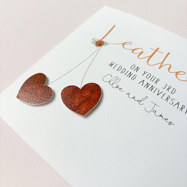 Personalised 3rd Anniversary Card For A Leather Anniversary image 4