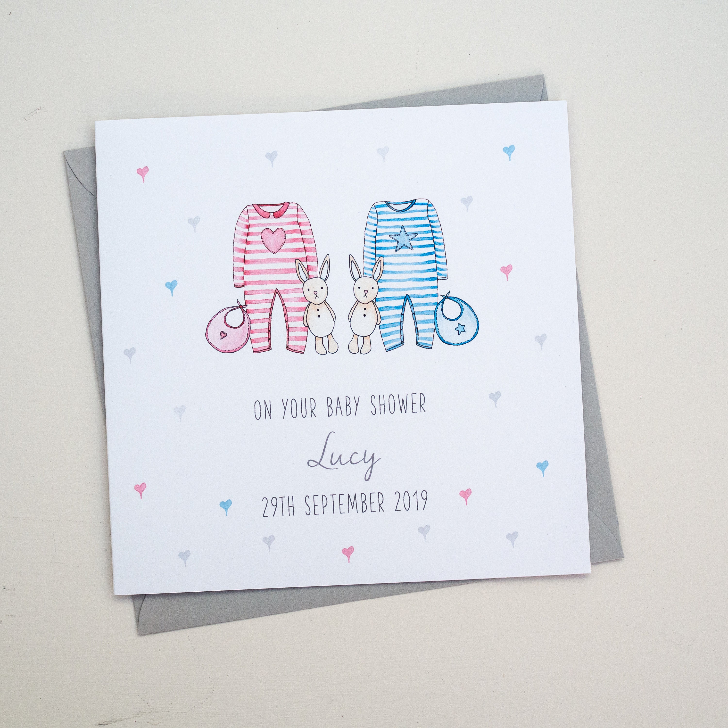Personalised Twins Baby Shower Card Handmade Personalised Etsy