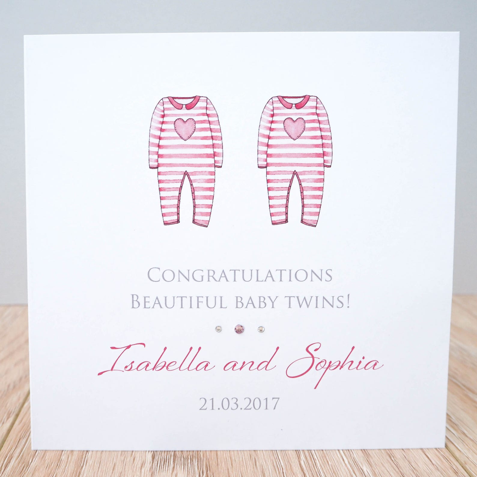 Personalised New Baby Twins Card Personalised Baby Twins Etsy UK