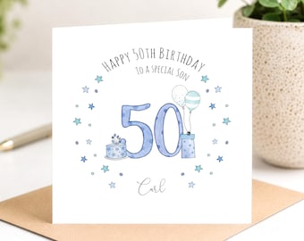 Personalised 50th Birthday Card For Him, Brother, Son, Husband