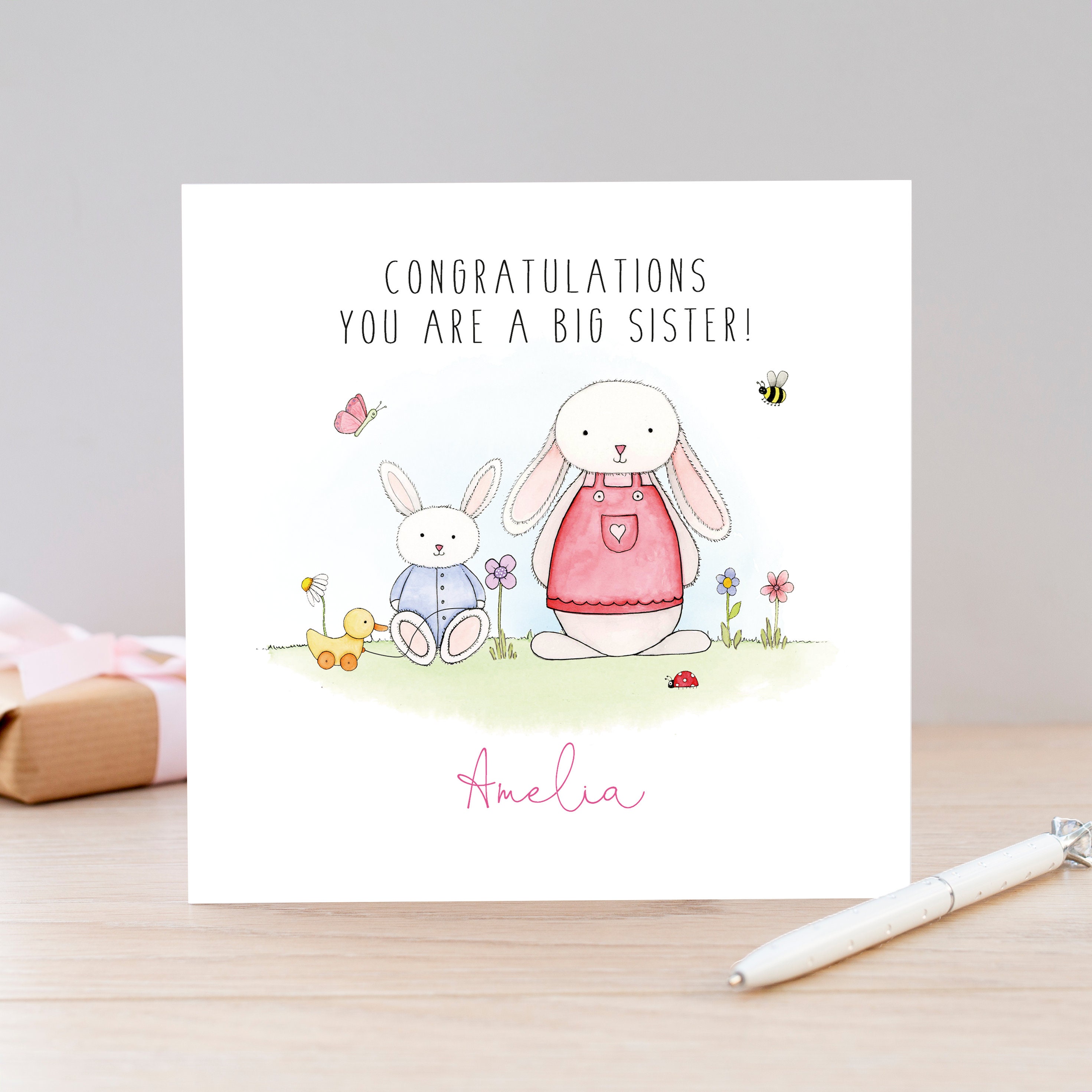Personalised Big Sister Cards New Baby Sister Card New Etsy