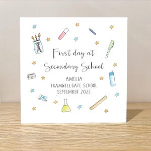 Personalised First day at Secondary school card - High School Keepsake image 4