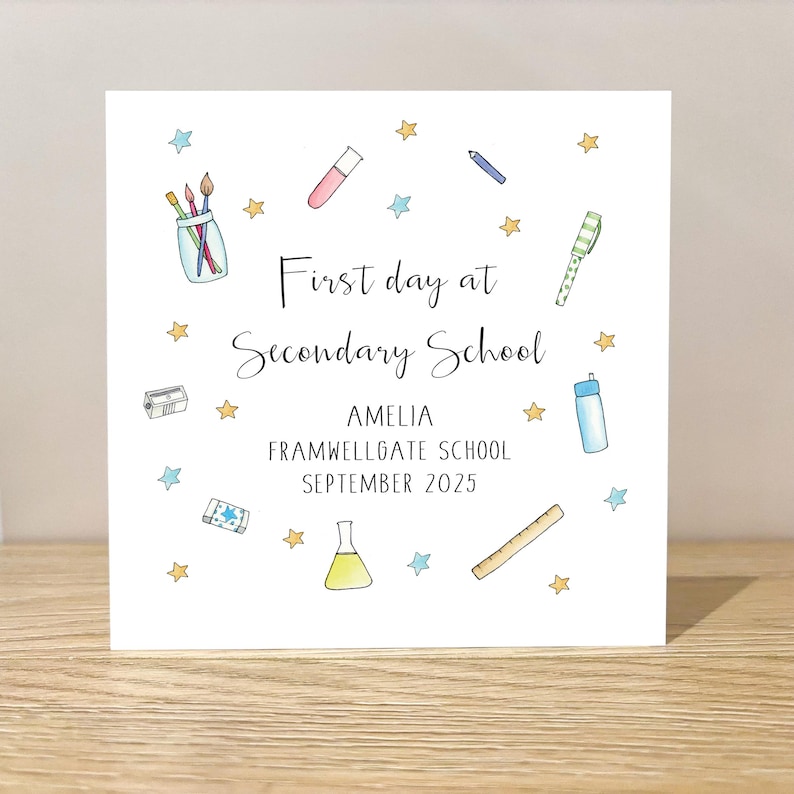 Personalised First day at Secondary school card - High School Keepsake image 4