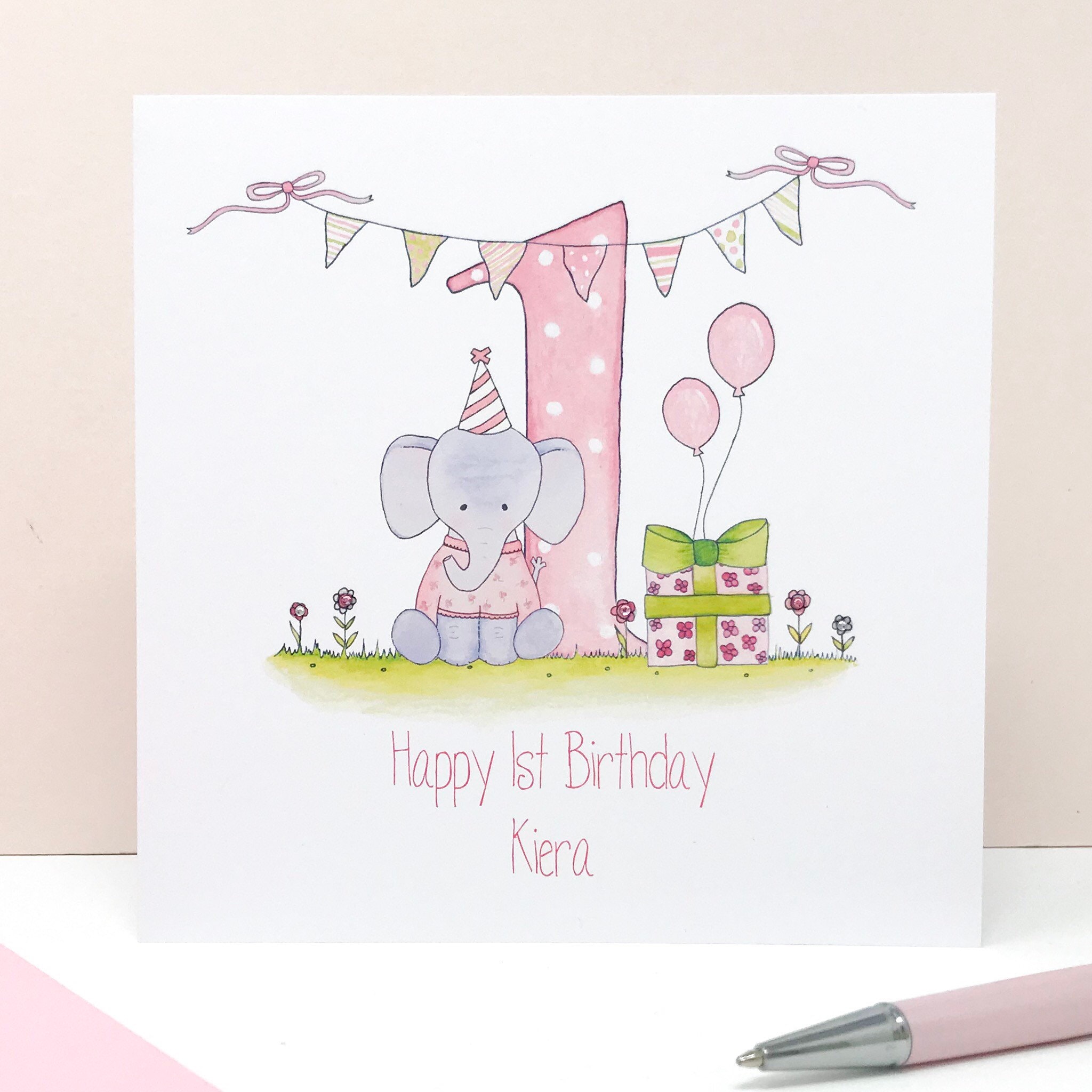 personalised-girls-first-birthday-card-personalised-1st-etsy