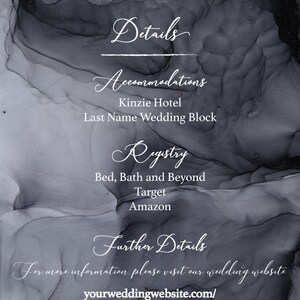 Printable Custom Black and White Contemporary Wedding Event Detail Enclosure Card