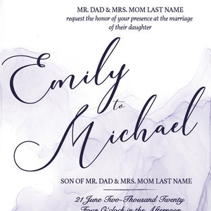 Printable Custom Pastel Purple Wedding Event Suite Invitations + RSVPS