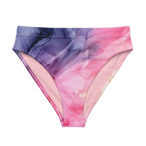 Sunset Fire High Waisted Bikini Bottom, summer bikini, ocean vacation, high-rise swimsuit, high-rise bathing suit,